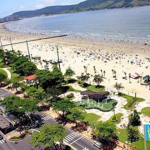 Apartamento Frente Mar Gonzaga Santos 3 Apartment Bagian luar foto